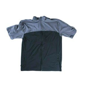 Nike mens sz L short sleeve zip jacket gray black